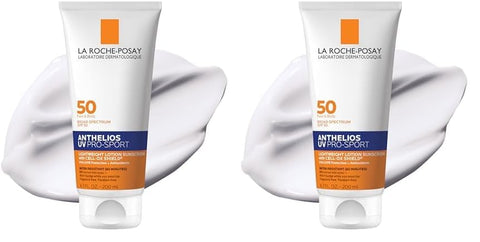 La Roche-Posay Anthelios UV Pro-Sport SPF 50 Sunscreen for Face & Body, Water & Sweat Resistant with Non-Drip Formula, Invisible Broad Spectrum Sunscreen Lotion, Lightweight & Breathable