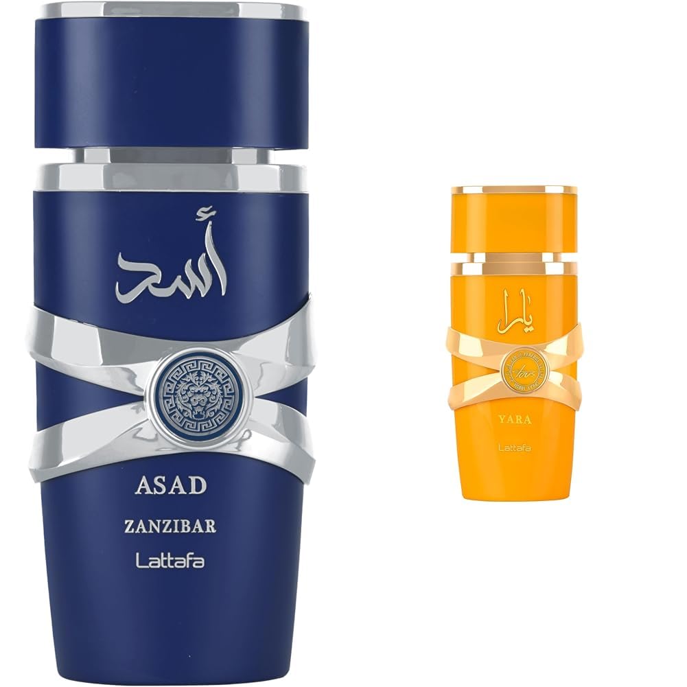 Lattafa Asad Zanzibar - Fresh, Spicy, Vanilla, Coconut - Eau de Parfum Long-Lasting Fragrance for Men, 3.40 Ounce / 100 ml
