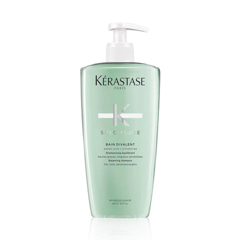 Kerastase Specifique Balancing Shampoo For Oily Scalp & Hair - Cleanses Oil From Roots and Hydrates Dry Hair Ends