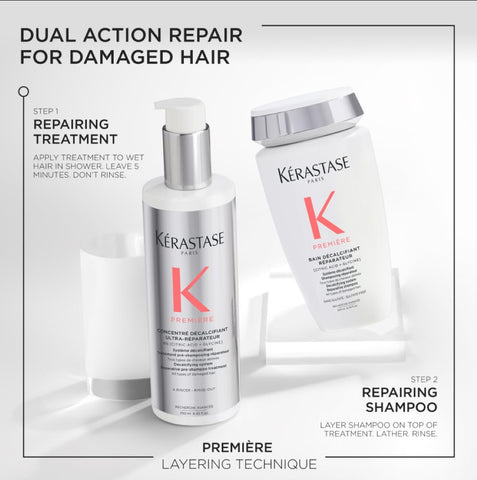 Kerastase Premiere Sulfate-Free Hair Repair Shampoo - For All Damaged Hair Types, Strengthens & Smoothes, With Citric Acid, Removes Buildup & Decalcifies