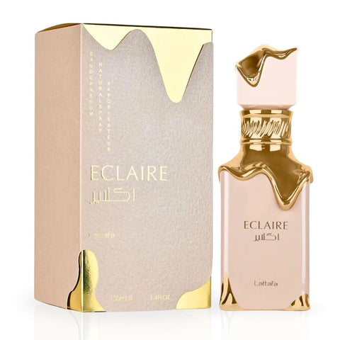 Lattafa Eclaire - Vanilla, Caramel, Sweet, Floral - Eau de Parfum Long-Lasting Fragrance for Women, 3.40 Ounce / 100 ml