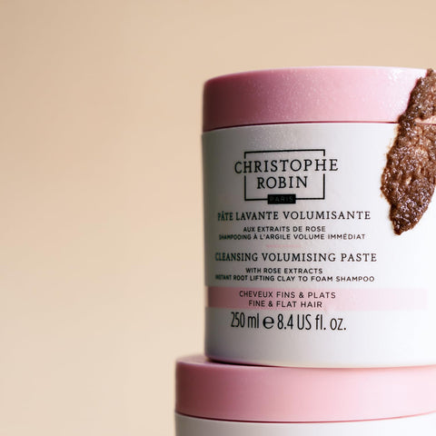 Christophe Robin Cleansing Volumizing Paste Shampoo with Rassoul Clay Rose Extracts Unisex Paste for Fine, Thin, and Flat Hair Color Safe - Travel Size 2.5 fl. oz