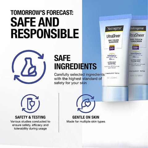Neutrogena Ultra Sheer Dry-Touch Sunscreen For Face & Body, SPF 55 Broad Spectrum UVA/UVB Protection, Lightweight Water Resistant & Non-Greasy, Travel Size Sunscreen, 3 fl. oz