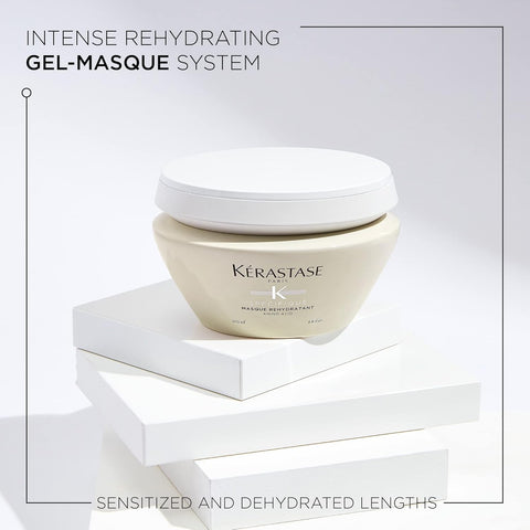 Kerastase Specifique Rehydratant Hair Mask For Sensitive and Dry Hair - Rebalances Strands' Hydration With Ceramides and Amino Acid, 6.8 Fl Oz