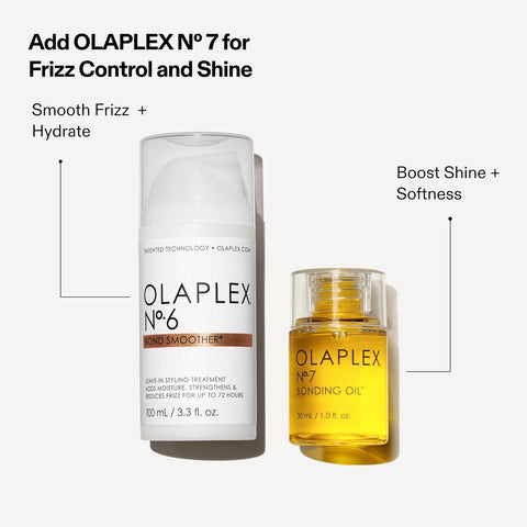 Olaplex No. 6 Bond Smoother, Leave-In Styling Hair Cream Treatment, Smooths, Conditions, & Strengthens, Frizz Control for Up to 72 Hours, For All Hair Types, 3.3 fl oz