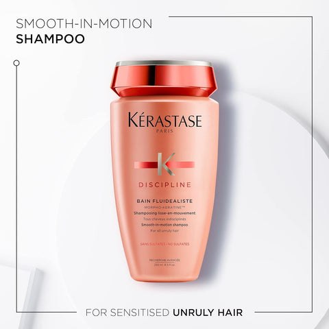 Kerastase Discipline Bain Fluidealiste Shampoo - Sulfate-Free, Smoothing & Hydrating, Frizzy Hair, Softens and Nourishes