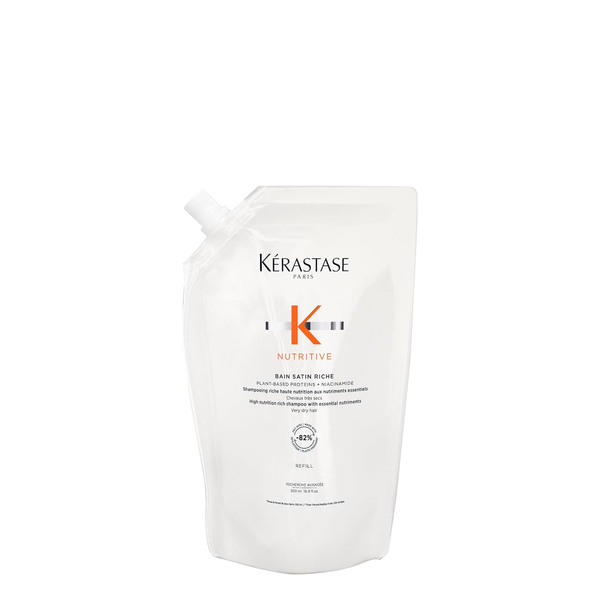 KERASTASE Nutritive Bain Satin Riche Shampoo | Cleanses & Deeply Replenishes Moisture | With Plant-Based Proteins & Niacinamide | For Medium to Thick to Dry Hair
