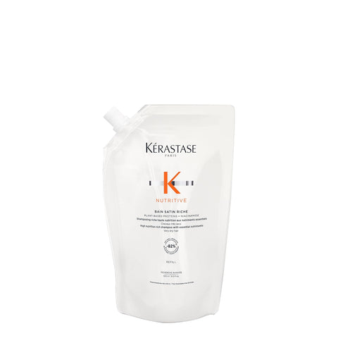 KERASTASE Nutritive Bain Satin Riche Shampoo | Cleanses & Deeply Replenishes Moisture | With Plant-Based Proteins & Niacinamide | For Medium to Thick to Dry Hair