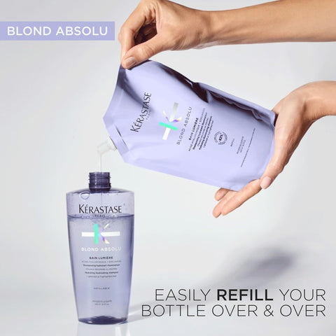 Kerastase Blond Absolu Lumière Illuminating Shampoo For Lightened & Highlighted Hair - Intensely Hydrates & Illuminates Shiny Hair, Removes Impurities & Pollution
