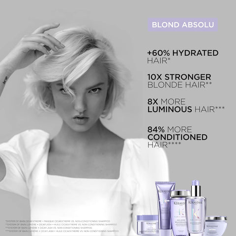 Kerastase Blond Absolu Lumière Illuminating Shampoo For Lightened & Highlighted Hair - Intensely Hydrates & Illuminates Shiny Hair, Removes Impurities & Pollution