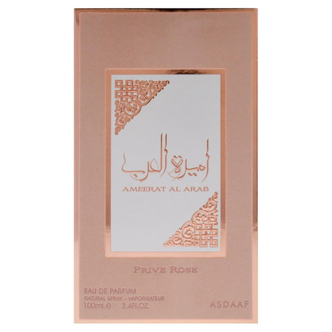 Lattafa Asdaaf Ameerat Al Arab Prive Rose Eau de Parfum Spray for Women, 3.4 Ounce