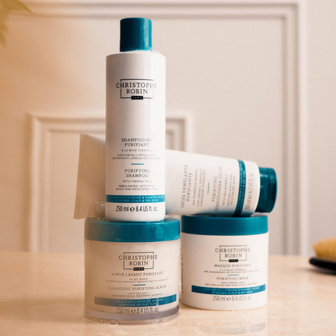 Christophe Robin Purifying Shampoo With Thermal Mud for Soft Lengths and Oily Scalp - Detoxifying 8.4 fl. oz