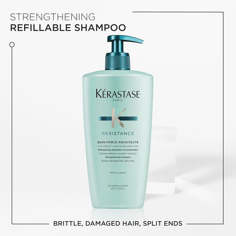 Kerastase Resistance Force Architecte Shampoo - Reconstructing Repair Shampoo For Weak and Damaged Hair, Formulated With Pro-Keratine Complex