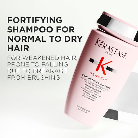 Kerastase Genesis Strengthening Nutri-Fortifiant Shampoo - For Weak or Damaged Hair, Detangles & Hydrates, For Normal to Dry Hair