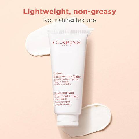 Clarins Hand and Nail Treatment Cream | Award-Winning | Softens, Nourishes and Shields Skin | Strengthens Nails and Conditions Cuticles | Natural Plant Extracts, Including Shea Butter