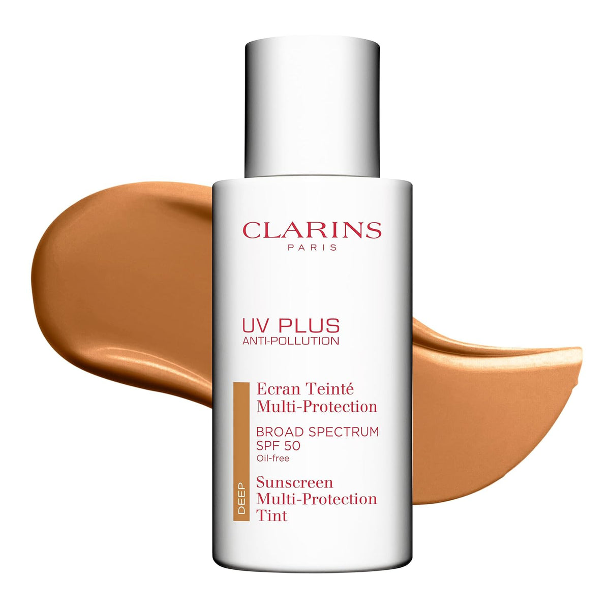 Clarins UV Plus Anti-Pollution, Broad Spectrum SPF 50 Tinted Face Sunscreen | Sheer Finish | Lightweight and Oil-Free | Triple Protection From UVA/UVB Rays, Free Radicals and Pollutants