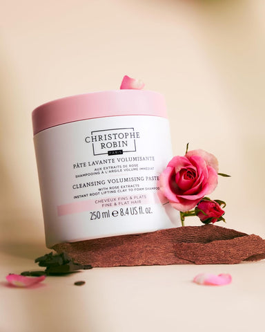 Christophe Robin Cleansing Volumizing Paste Shampoo with Rassoul Clay Rose Extracts Unisex Paste for Fine, Thin, and Flat Hair Color Safe - Travel Size 2.5 fl. oz