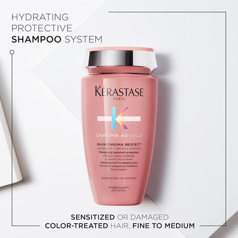 kerastase Chroma Absolute Chroma Respect Shampoo For Sensitized or Damaged Color-Treated Hair - Protects and Hydrates Fine To Medium Hair with Glycerin and Hyaluronic Acid