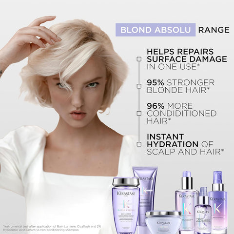 Kerastase Blond Absolu Lumière Illuminating Shampoo For Lightened & Highlighted Hair - Intensely Hydrates & Illuminates Shiny Hair, Removes Impurities & Pollution