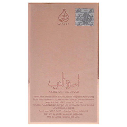 Lattafa Asdaaf Ameerat Al Arab Prive Rose Eau de Parfum Spray for Women, 3.4 Ounce