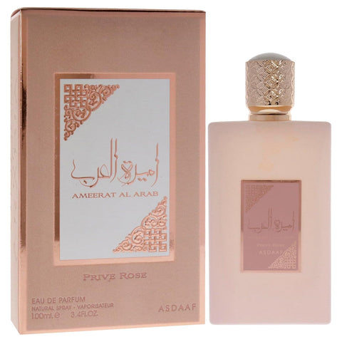 Lattafa Asdaaf Ameerat Al Arab Prive Rose Eau de Parfum Spray for Women, 3.4 Ounce