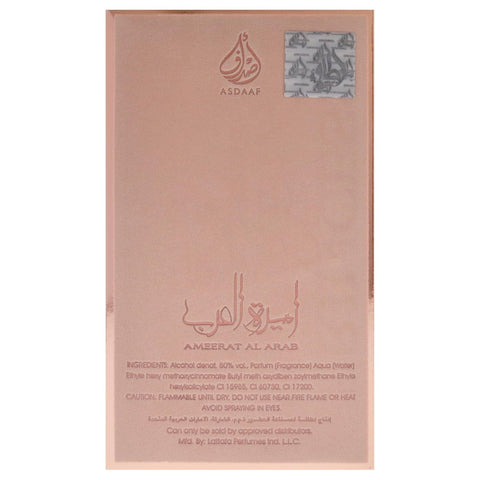 Lattafa Asdaaf Ameerat Al Arab Prive Rose Eau de Parfum Spray for Women, 3.4 Ounce