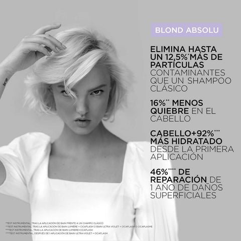 Kerastase Blond Absolu Lumière Illuminating Shampoo For Lightened & Highlighted Hair - Intensely Hydrates & Illuminates Shiny Hair, Removes Impurities & Pollution