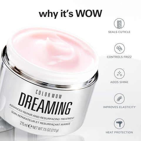COLOR WOW Dreaming Advanced Repair and Resurfacing Treatment| Hair Mask for Anti-Frizz, Anti-Damage, Delivers Flawless Strands