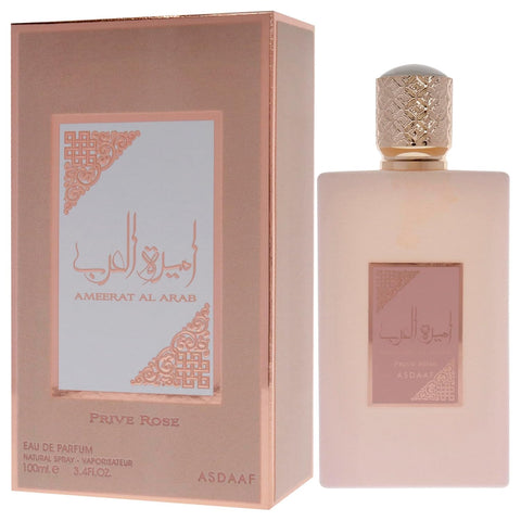 Lattafa Asdaaf Ameerat Al Arab Prive Rose Eau de Parfum Spray for Women, 3.4 Ounce