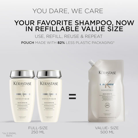 Kerastase Densifique Densité Shampoo - Thickening & Strengthening For Fine & Thinning Hair, Removes Build-Up & Adds Shine With Hyaluronic Acid