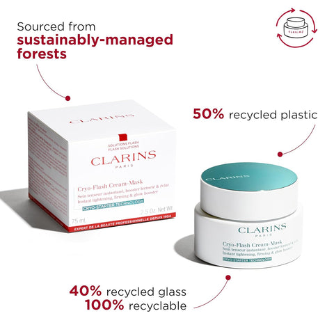 Clarins Cryo-Flash Face Mask | Visible Lift Effect in 10 Minutes* | Visibly Minimizes Pores | Boosts Radiance | Pro Like Results | All Skin Types
