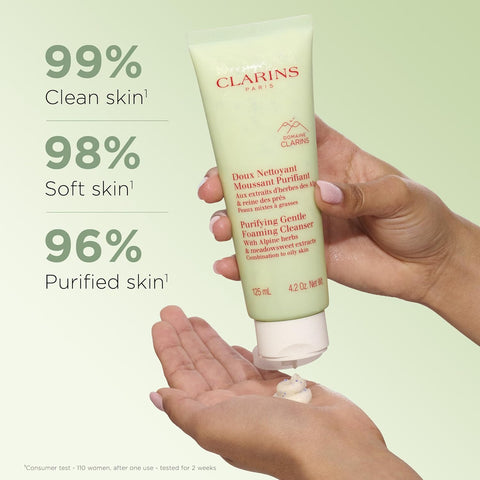 Clarins Purifying Gentle Foaming Face Cleanser | Cleanses, Purifies and Mattifies | Contains Salicylic Acid | Soap-Free | SLS-Free | Combination To Oily Skin Type