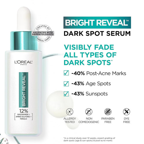 L'Oreal Paris Bright Reveal Niacinamide Dark Spot Serum + Broad-Spectrum SPF 50 Daily UV Lotion + Moisturizer Samples