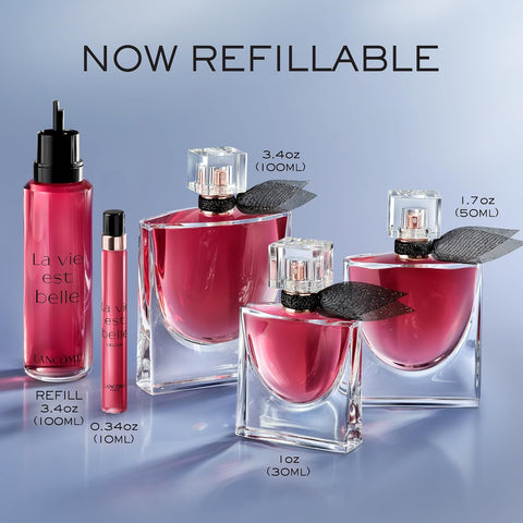 Lancôme La Vie Est Belle L'Elixir Eau de Parfum Refillable Duo - Raspberry, Violet & Cocoa Butter - Floral Women's Perfume Including 1.7 Fl Oz & Refill 3.4 Fl Oz