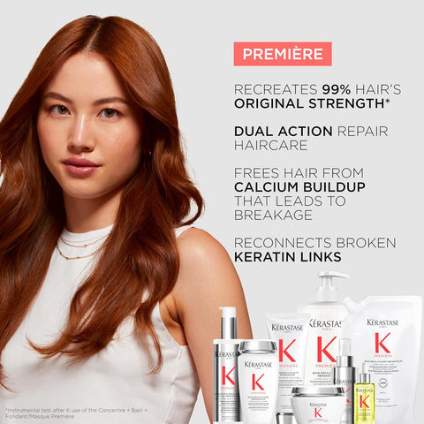 Kerastase Premiere Sulfate-Free Hair Repair Shampoo - For All Damaged Hair Types, Strengthens & Smoothes, With Citric Acid, Removes Buildup & Decalcifies