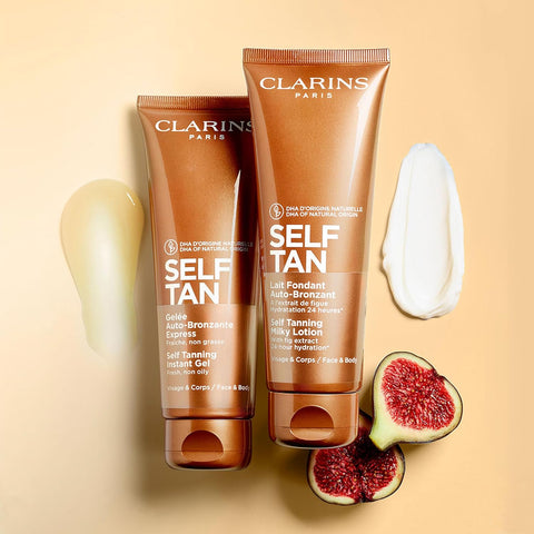 Clarins Self Tanning Tinted Gel | Self Tanner For Face and Body | Natural, Long-Lasting, Streak-Free, Buildable, Instant Tan* | Non-Staining and Fast Absorbing | Contains Glycerin