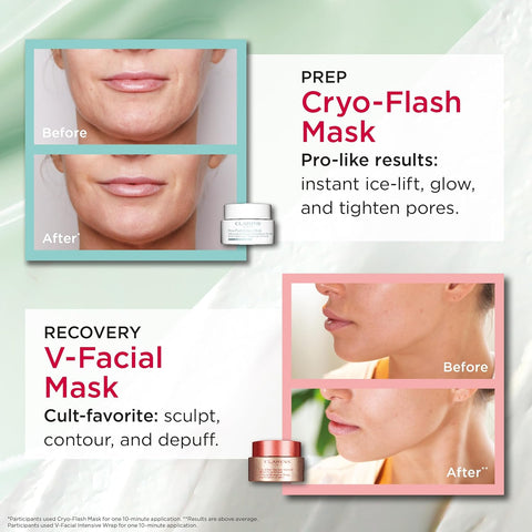 Clarins Cryo-Flash Face Mask | Visible Lift Effect in 10 Minutes* | Visibly Minimizes Pores | Boosts Radiance | Pro Like Results | All Skin Types