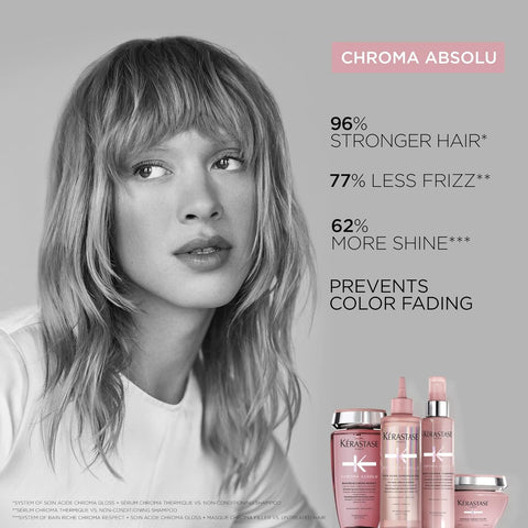 Kerastase Chroma Absolu Chroma Respect Shampoo Riche & Mask Set For Sensitized or Damaged Color-Treated Hair - Strengthens, Protects and Nourishes With Lactic Acid