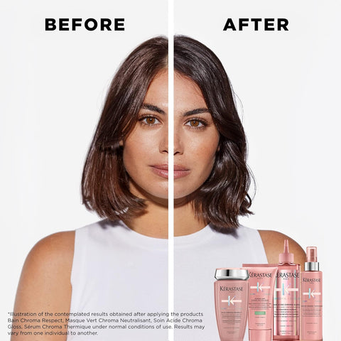 Kerastase Chroma Absolu Chroma Respect Shampoo Riche & Mask Set For Sensitized or Damaged Color-Treated Hair - Strengthens, Protects and Nourishes With Lactic Acid