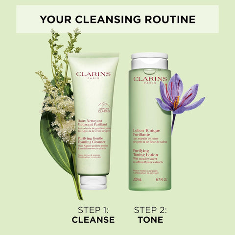 Clarins Purifying Gentle Foaming Face Cleanser | Cleanses, Purifies and Mattifies | Contains Salicylic Acid | Soap-Free | SLS-Free | Combination To Oily Skin Type