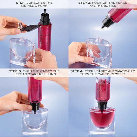 Lancôme La Vie Est Belle L'Elixir Eau de Parfum Refillable Duo - Raspberry, Violet & Cocoa Butter - Floral Women's Perfume Including 1.7 Fl Oz & Refill 3.4 Fl Oz