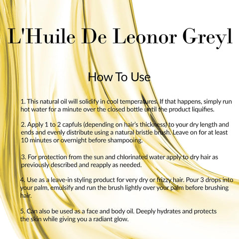 Leonor Greyl L'Huile Pre-Shampoo Treatment for Hair | Hair Oil Treatment for Dry Hair, Protection from the Sun and Water, 3.2 FL OZ, Made In France