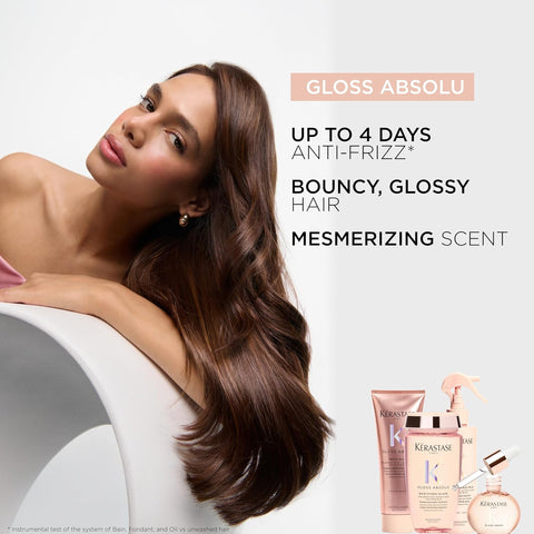 Kerastase Gloss Absolu High-Shine Anti-Frizz Shampoo - Cleanses & Reveals Ultimate Shine, for Glossy & Bouncy Hair