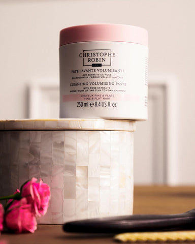 Christophe Robin Cleansing Volumizing Paste Shampoo with Rassoul Clay Rose Extracts Unisex Paste for Fine, Thin, and Flat Hair Color Safe - Travel Size 2.5 fl. oz