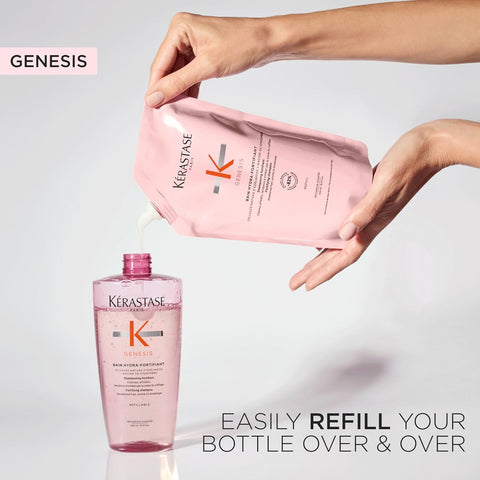 Kerastase Genesis Hydra-Fortifiant Shampoo For Weak or Damaged Hair - Anti-Breakage & Strengthening, Hydrates Hair, Silicone-Free