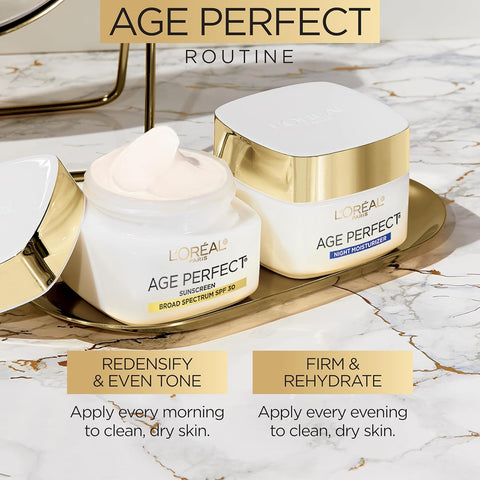 L'Oreal Paris Age Perfect Cell Renewal Anti-Aging, Anti-Wrinkle Night Moisturizer with Antioxidants 1.7 oz
