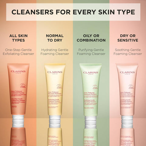 Clarins One-Step Gentle Exfoliating Cleanser | 3-In-1 Cleanser, Makeup Remover and Exfoliator | Boosts Radiance | Plant-Based Exfoliating Beads | All Skin Types | 4.3 Ounces