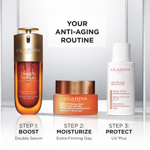Clarins UV Plus Anti-Pollution, Broad Spectrum SPF 50 Tinted Face Sunscreen | Sheer Finish | Lightweight and Oil-Free | Triple Protection From UVA/UVB Rays, Free Radicals and Pollutants