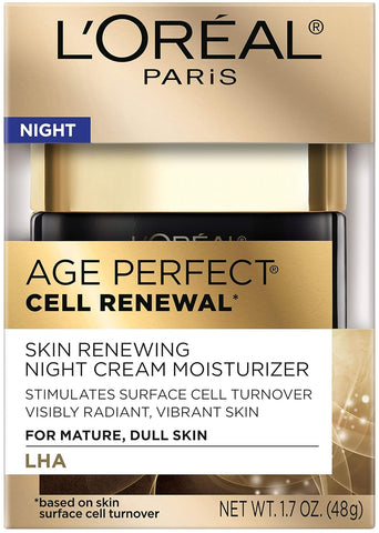 L'Oreal Paris Age Perfect Cell Renewal Anti-Aging, Anti-Wrinkle Night Moisturizer with Antioxidants 1.7 oz