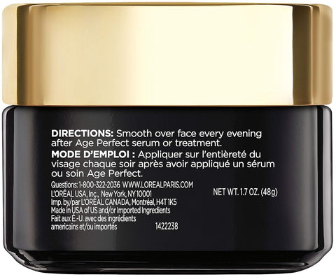 L'Oreal Paris Age Perfect Cell Renewal Anti-Aging, Anti-Wrinkle Night Moisturizer with Antioxidants 1.7 oz
